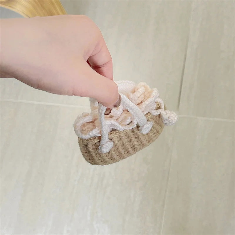 Korean Cute Knitted Handbag Case For Apple Airpods 4 Pro 2 3 1 Cover Soft Cloth Headphone Charging Cases For Airpod Pro 2 3 Capa