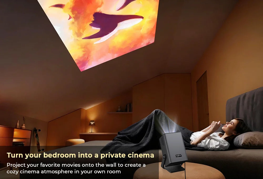 X7 Native 1080P Smart Projector Native 8K 4K Decoding/1000 ANSI/ with Android 14 OS, Compatible with Netflix YouTube, Auto Focus
