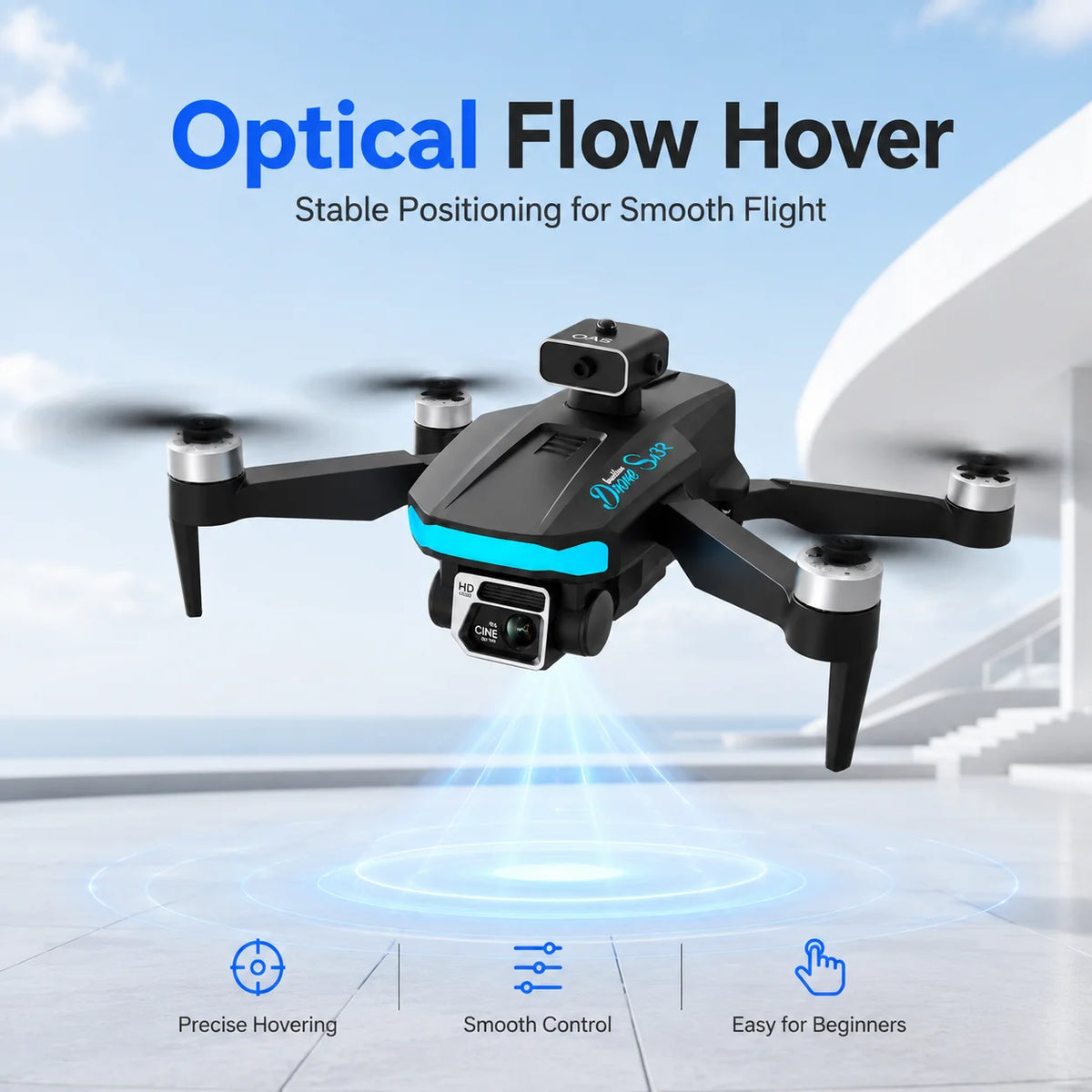 ZNLYRION S132 RC Drone Dual Camera Optical Flow Hover Foldable RC Quadcopter APP Path Flight Beginner Drone Toy