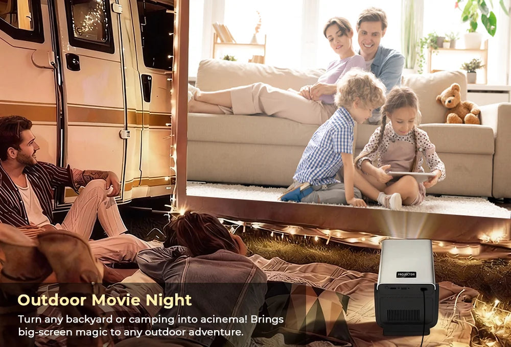 X7 Native 1080P Smart Projector Native 8K 4K Decoding/1000 ANSI/ with Android 14 OS, Compatible with Netflix YouTube, Auto Focus
