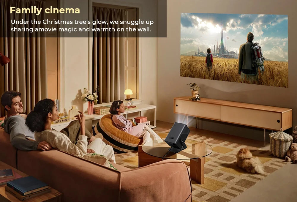 X7 Native 1080P Smart Projector Native 8K 4K Decoding/1000 ANSI/ with Android 14 OS, Compatible with Netflix YouTube, Auto Focus