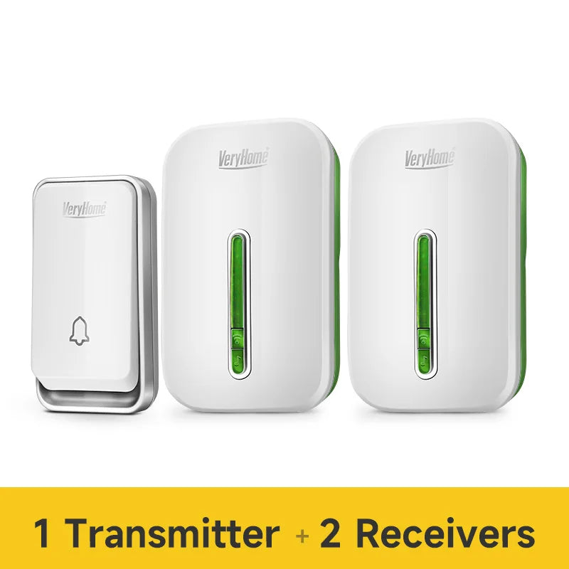 Self-Powered Wireless Doorbell No Battery Needed, 100dB Loud Chime, 120m Range, Waterproof (IP44), 52 Melodies