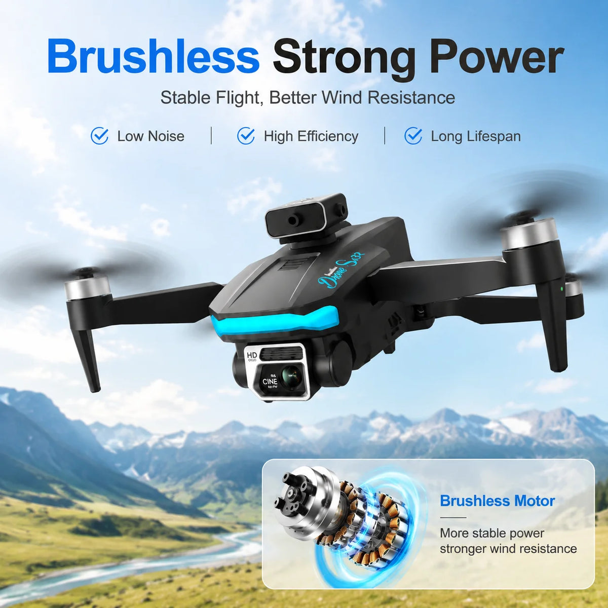 ZNLYRION S132 RC Drone Dual Camera Optical Flow Hover Foldable RC Quadcopter APP Path Flight Beginner Drone Toy