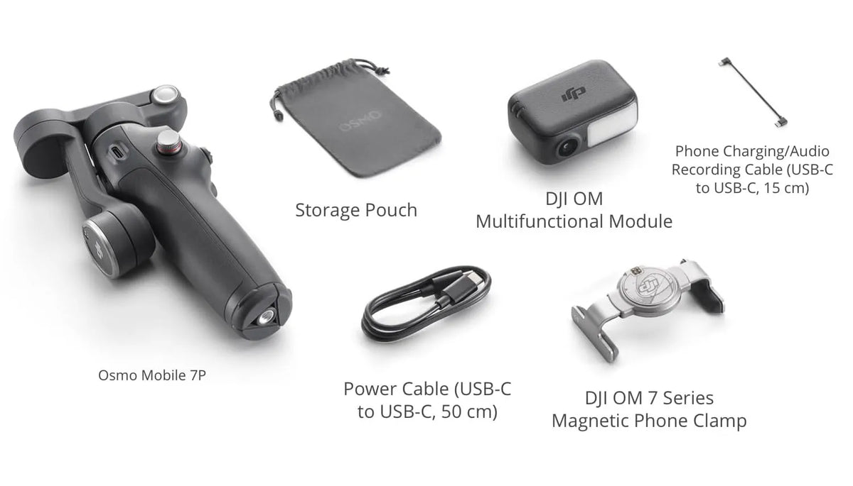 DJI Osmo Mobile 7P Gimbal Stabilizer 3-Axis Phone Gimbal with Built-in Extension Rod And Tripod Native Tracking Lighting Quick Launch One-Tap Edit 10hrs Use Phone Charging