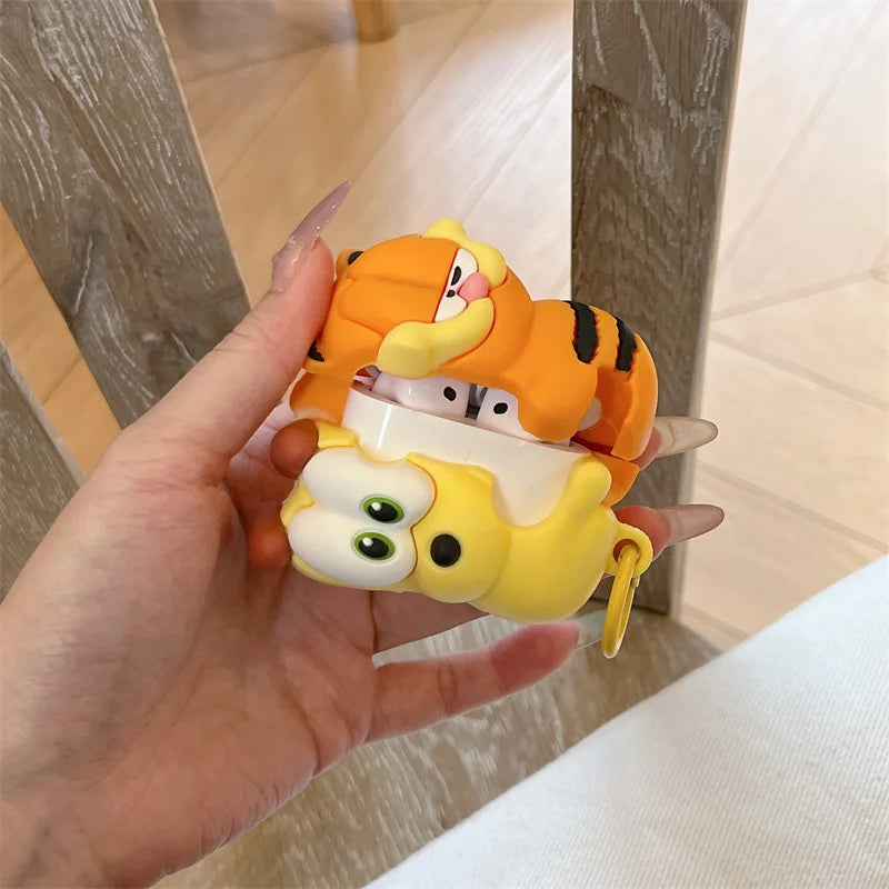 Kawaii Cute Cat Headphone Case For Apple Airpods 4 3 Pro 2 Cover Silicone Headphone Charging Cases For Airpod Pro2 Headset Funda