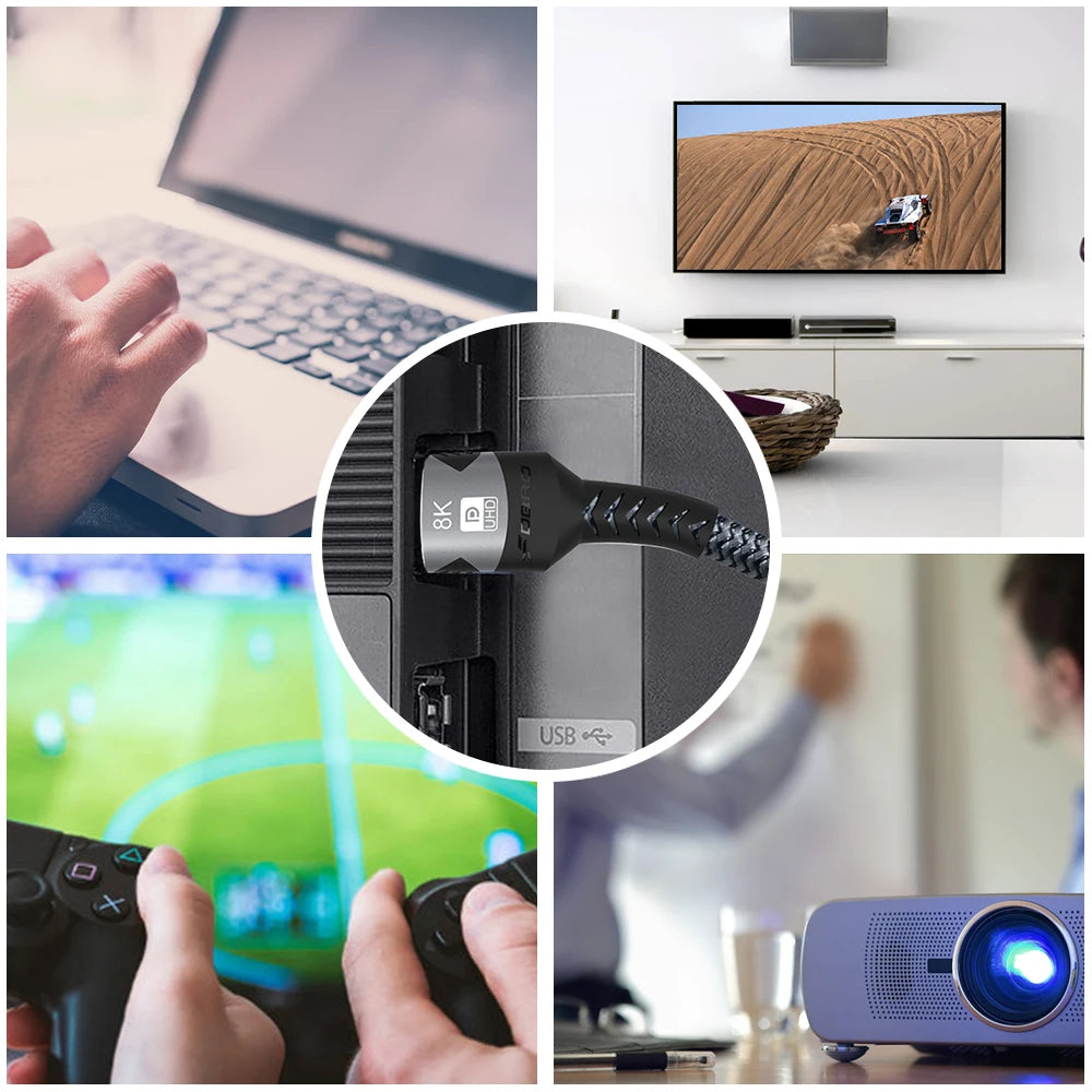 8K HDMI-Compatible Cable 4K@120Hz 8K@60Hz HDMI 2.1 Cable 48Gbps Adapter For RTX 3080 EARC HDR Video Cable PC Laptop TV Box PS5