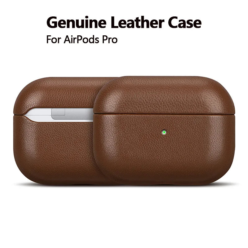 Genuine Leather for Apple AirPods Pro 3 Case Luxury Sheep Skin Protective Cover for AirPods Pro 3rd Generation 2025 Coffee Color