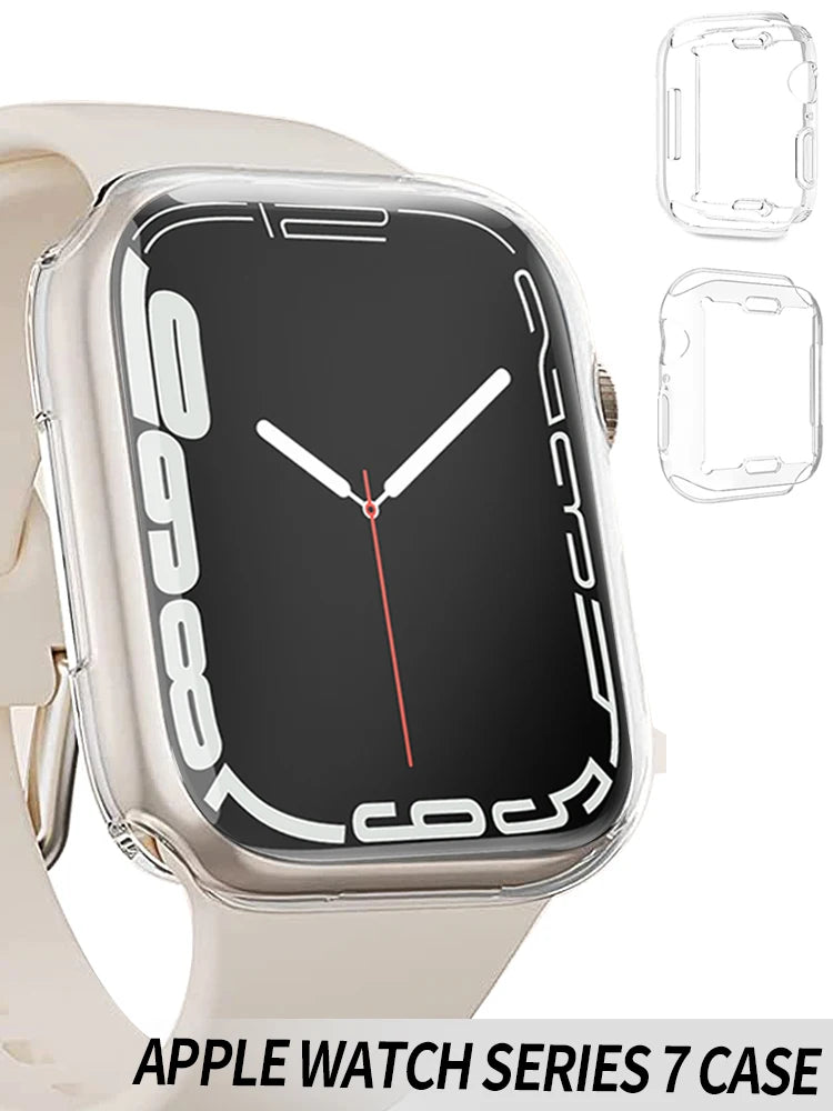 Screen Protector for Apple Watch Case 45mm 41mm 44MM 40MM 42mm 38MM Full TPU Bumper Cover Accessories iWatch Series 9 8 7 SE 6 3