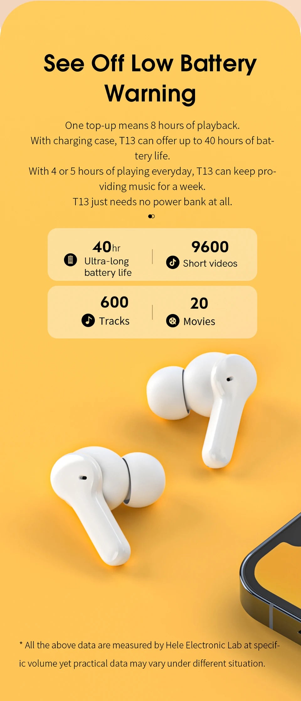 QCY T13 Wireless Bluetooth Earphone with 4 Mics ENC HD Call Headset V5.1 TWS Earphone Touch Control Earbuds Long Standby 40H