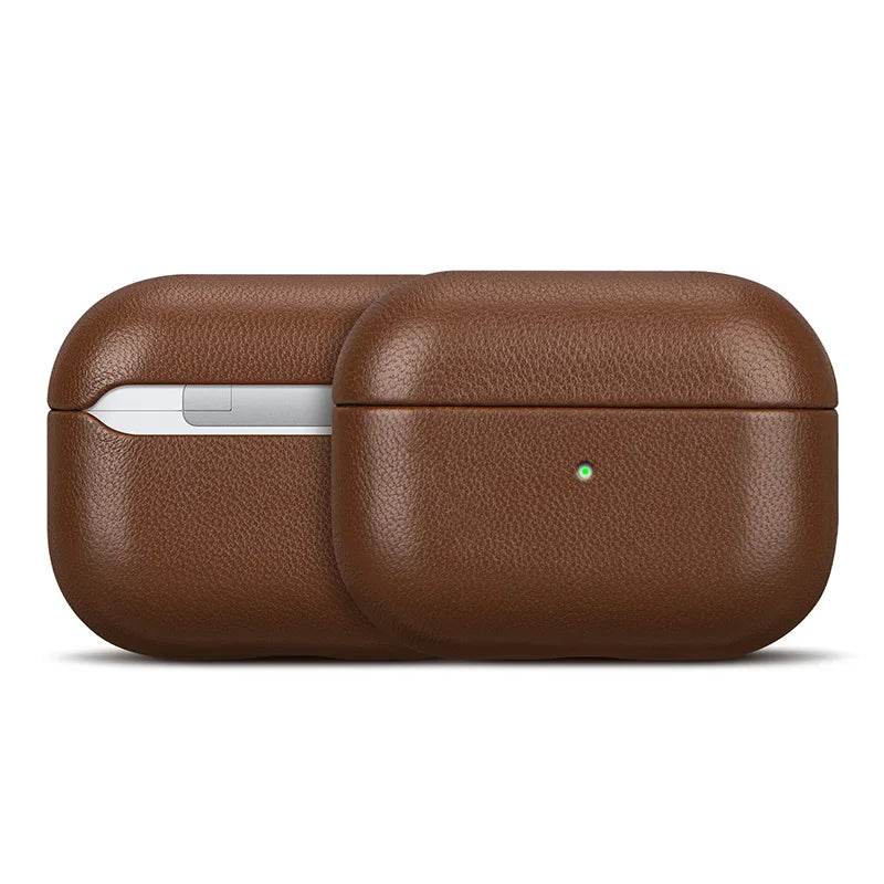 Genuine Leather for Apple AirPods Pro 3 Case Luxury Sheep Skin Protective Cover for AirPods Pro 3rd Generation 2025 Coffee Color