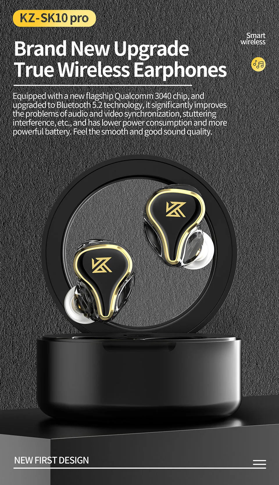 KZ SK10 Pro TWS Earphones Bluetooth Wireless Hybrid HiFi Game Earbuds Noise Cancelling Sport Monitor Headset Z3 SKS S2 Z1PRO