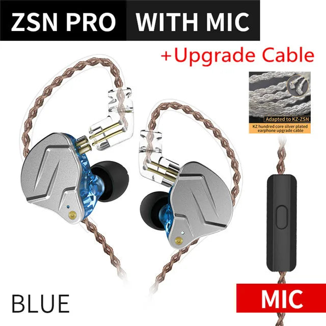 KZ ZSN PRO 1BA+1DD Hybrid technology HIFI Metal In Ear Earphones Bass Earbud Sport Noise Cancelling Headset ZST X AS10 ZS10 ST1