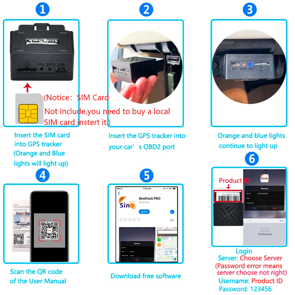 SinoTrack 4G Mini OBD II GPS Tracker ST-902L Built-in Battery 16PIN Interface Device for Car Anti-Theft With Free APP