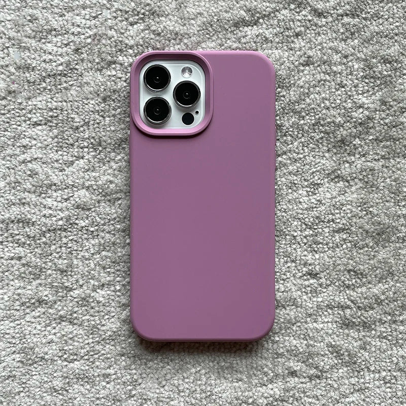Official Candy Color Silicone Case for iPhone 17 18Pro Max 18 Pro 15 16 14 13 12 13mini Camera Lens Protective Bumper Back Cover