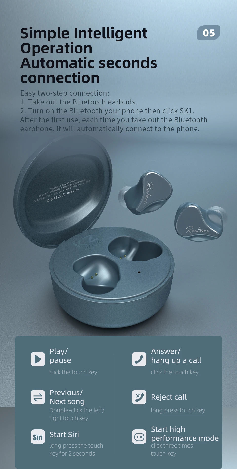 KZ SKS 1BA+1DD TWS Earphones Bluetooth 5.2 Hybrid Game Earbuds True Wireless Touch Control Noise Cancelling Sport Headset S2 S1