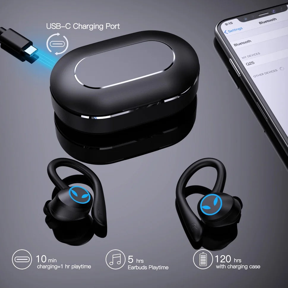 TWS Wireless Earphones Bluetooth-compatible 5.4 Headphones IPX7 Waterproof Earbuds LED Display HD Stereo Mic for Xiaomi iPhone
