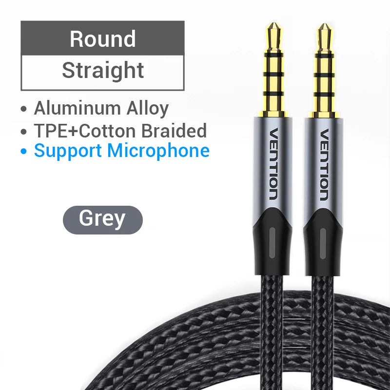 Vention Jack 3.5mm Aux Cable Male to Male 3.5mm Audio Cable Jack for JBL Xiaomi Oneplus Headphones Speaker Cable Car Aux Cord