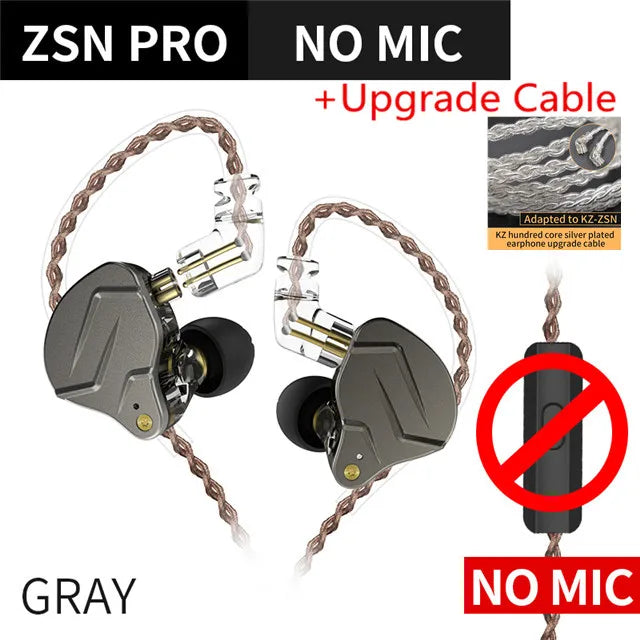 KZ ZSN PRO 1BA+1DD Hybrid technology HIFI Metal In Ear Earphones Bass Earbud Sport Noise Cancelling Headset ZST X AS10 ZS10 ST1