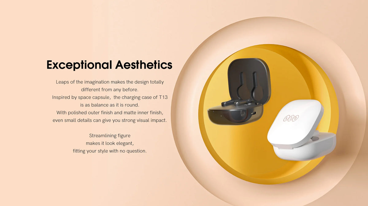 QCY T13 Wireless Bluetooth Earphone with 4 Mics ENC HD Call Headset V5.1 TWS Earphone Touch Control Earbuds Long Standby 40H