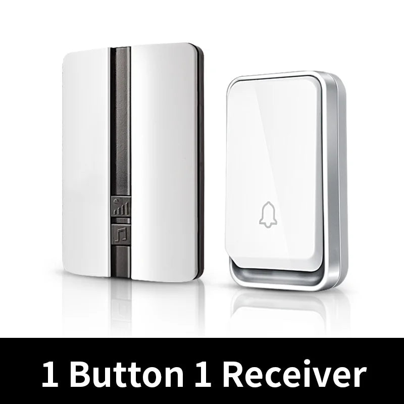 Wireless Doorbell Self-Powered No Battery Waterproof IP44 Wide Voltage 110-240V Global Plugs Long Range Remote Control CE