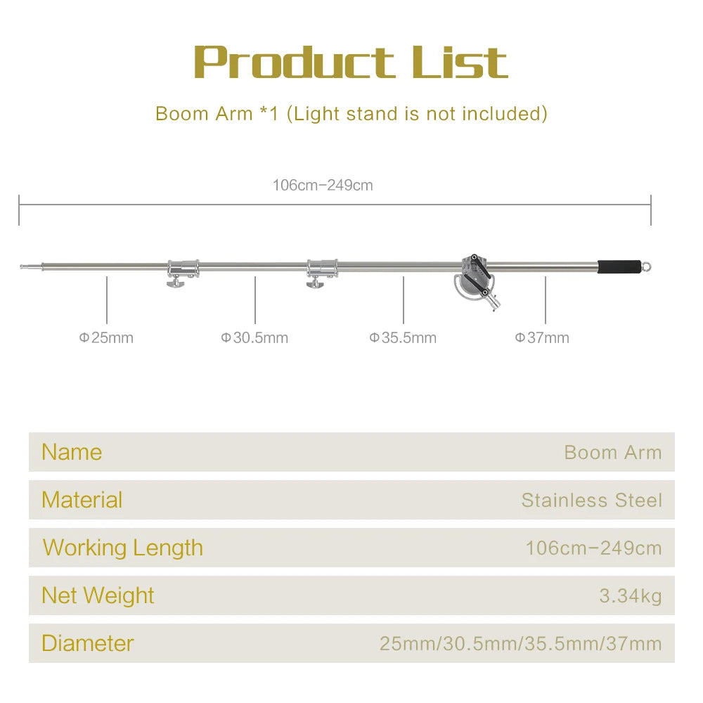 2/2.9M Tripod Super Stable Big Tripod Foldable Light Stand Lifting Frame Wheels Photography Softbox Photo Studio Stainless Steel