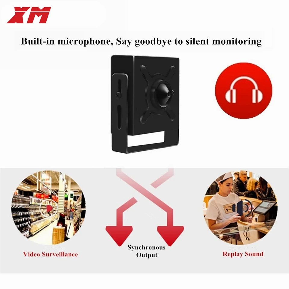 Mini POE IP Camera 8MP 6MP 3MP H.265 Audio CCTV for Indoor Home Security Surveillance Compatible with POE NVR System IMX415 IMX3
