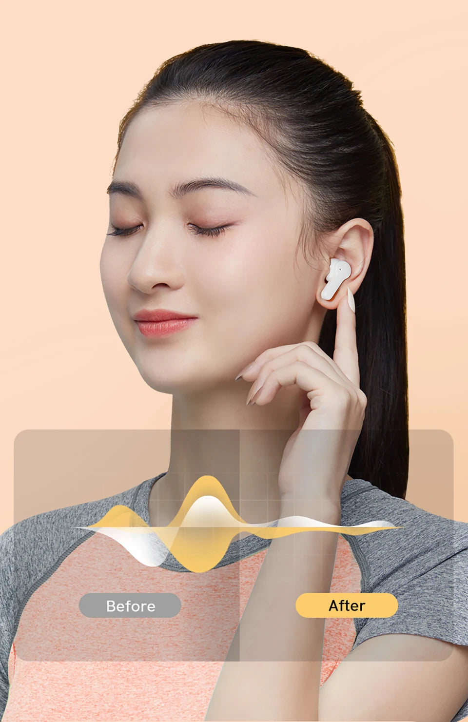 QCY T13 Wireless Bluetooth Earphone with 4 Mics ENC HD Call Headset V5.1 TWS Earphone Touch Control Earbuds Long Standby 40H
