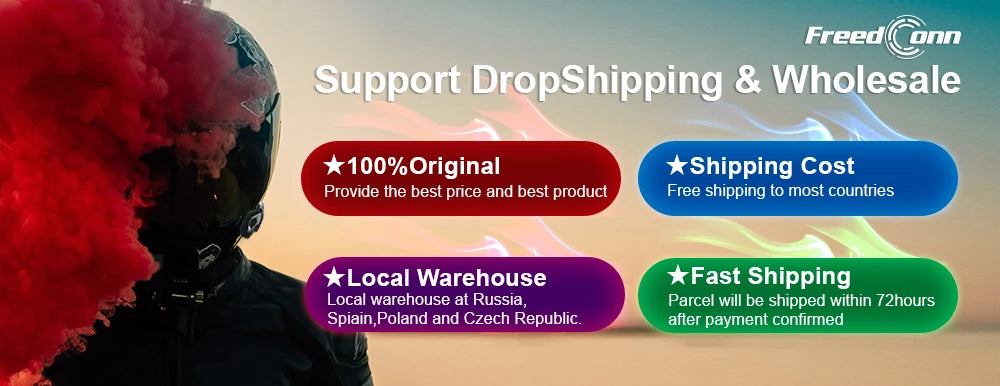 Motorcycle Intercom Helmet Bluetooth Headset Group Speaker Headphone WiFi App Freedconn R1Pro Motorbike Dash Cam Moto Auto Dvr