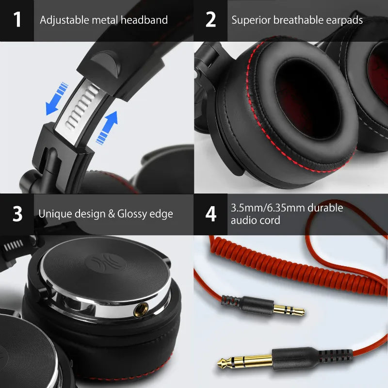 Oneodio Studio Pro DJ Headphone Over Ear 50mm Drivers HIFI Wired Headset Professional Monitor DJ Headphones With Mic For Phone