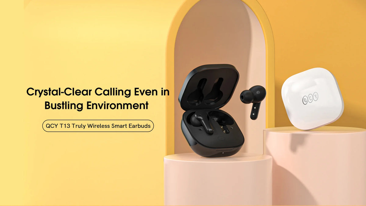 QCY T13 Wireless Bluetooth Earphone with 4 Mics ENC HD Call Headset V5.1 TWS Earphone Touch Control Earbuds Long Standby 40H