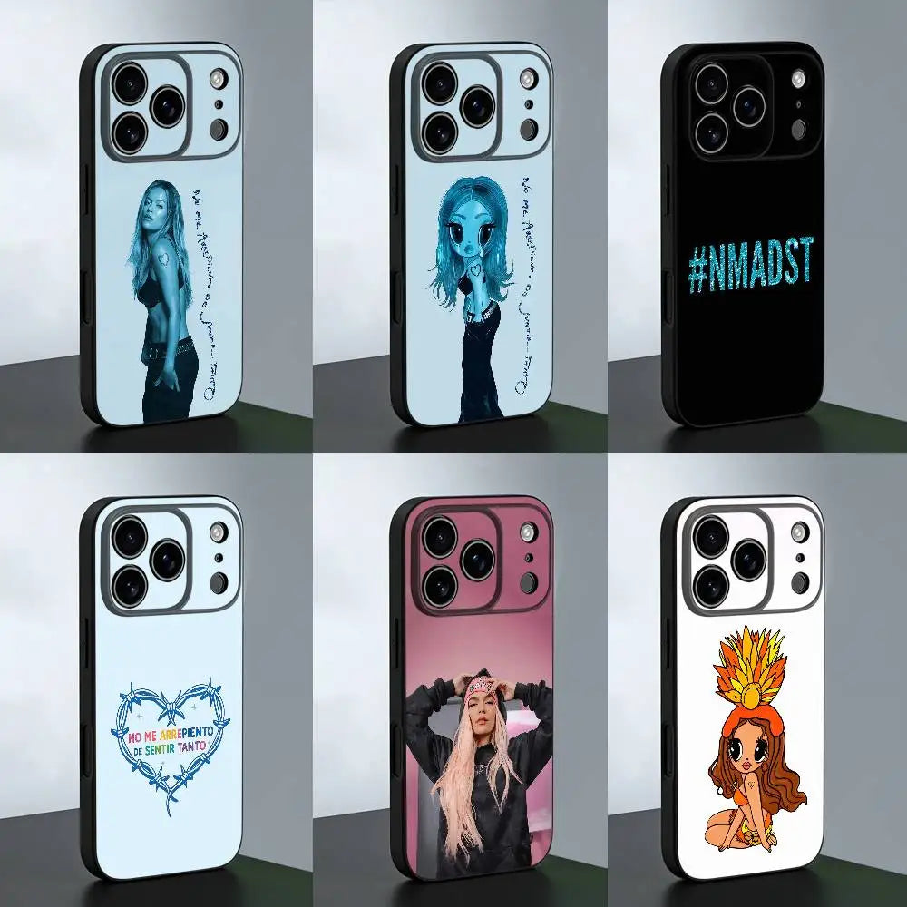 For Karol G No Me Arrepiento De Sentir Tanto Phone Case For iPhone 15 17 11 14 13 12 16 Air Pro Max Mini Plus Custom Black Cover