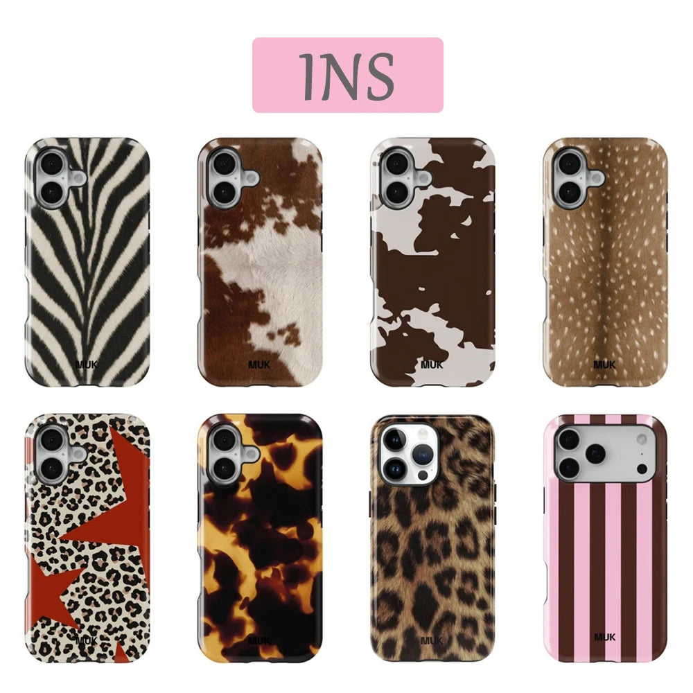 Clmj Fashion Cow Phone Case For Samsung Galaxy A56 A36 A26 S26 S25 S24 S23 S20FE Ultra Plus 4G 5G Luxury Double-layer Back Cover