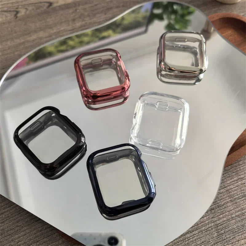 Screen Protector for Apple Watch 41mm 44mm 40mm 45mm 46mm 42mm TPU Full Cover bumper Case iWatch Series 12 11 10 9 8 7 SE 6 5