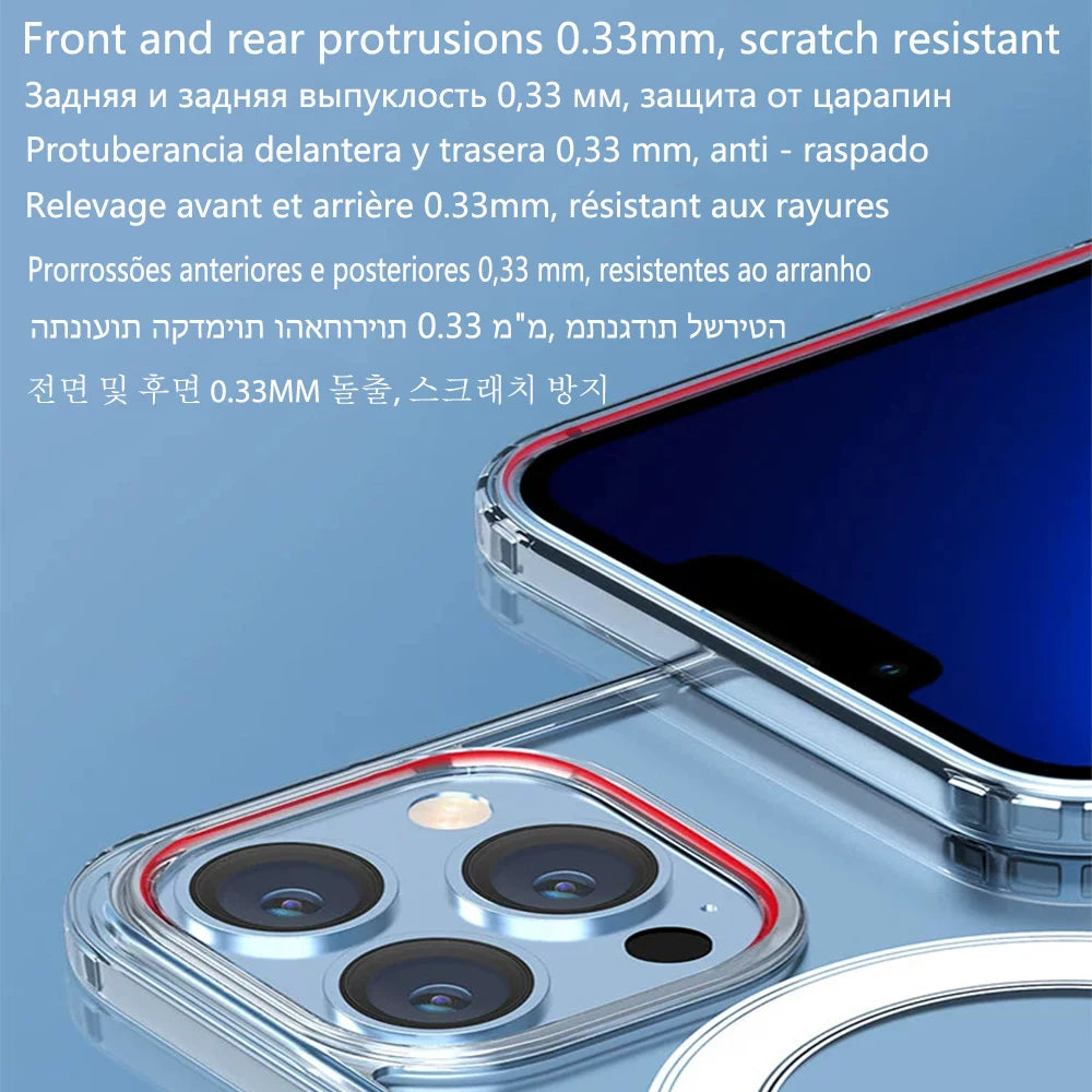 Official Original Magnet Clear Case For Iphone 17 Air 16 15 14 Plus 12 13 Mini 11 Pro Max 7 8 Se 20 X Xs Xr Apple Magsafe Cover