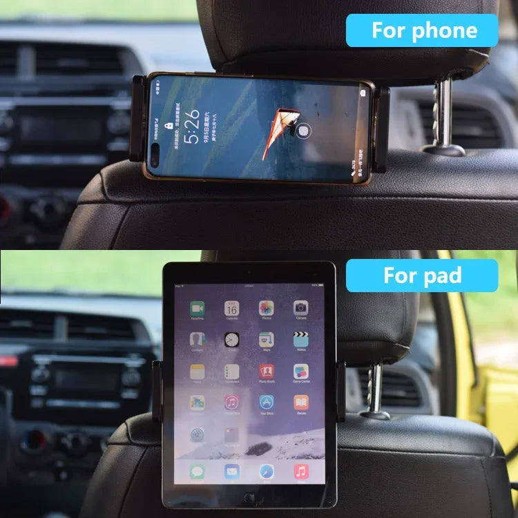 Universal Car Headrest Phone Tablet Holder Rear Seat Mount Stand Adjustable Hanging Hook for Mobile Phone iPad