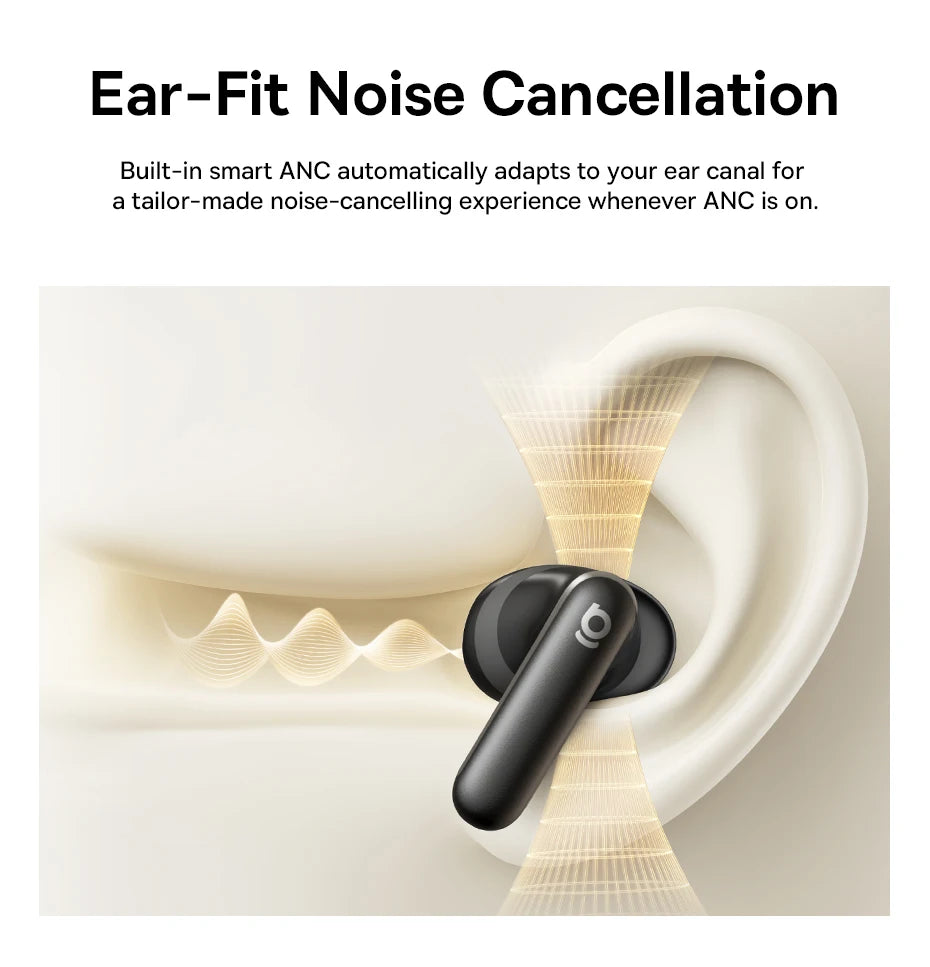 Baseus Bowie MS1 -55dB Adaptive ANC Earbuds Semi-In-Ear Wireless Bluetooth 6.0 Earphones Stable Fit Ear Hi-Res Audio Headphone