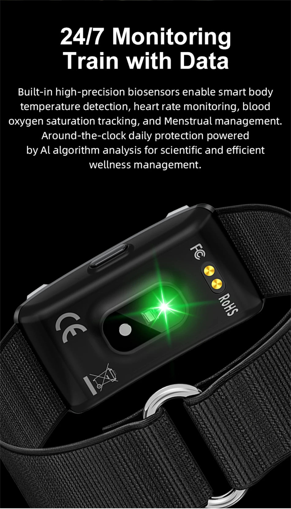 LIGE New No Screen Smart Bracelet Heart Rate Thermometer Men's Wristbands Waterproof Sports Fitness Men Women Smart Watch 2026