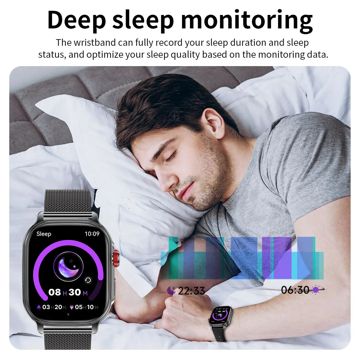 New1400mAh Large Battery Smart Watch 5ATM Waterproof LED Flashlight 100+ Sports Modes Heart Rate Fitness Tracker Men Smart Watch