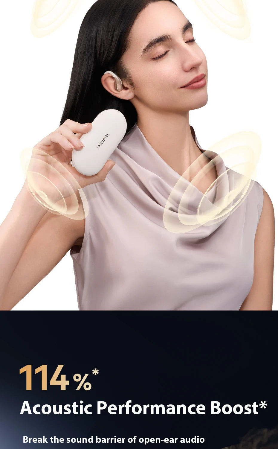 1MORE S11 Open-Ear Wireless Earphones Ultra-Thin Design Ear-Hook Earbuds Bluetooth V6.0 IPX5 28H Playtime