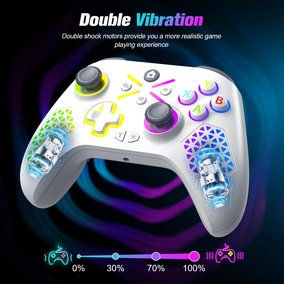 Turpow RGB Gamepad For Xbox One Controller,Xbox Seris S/X Dual Vibra 6Axis Gyroscope Wireless Game Xbox Console