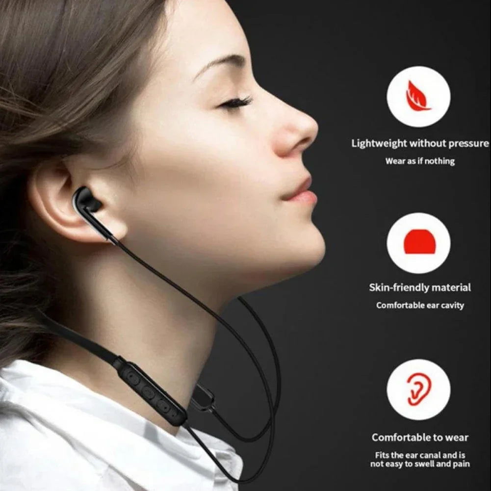 B7 Hanging Neck Headset Sweatproof Bluetooth Earphones Wireless Sports Headphone Stereo Neckband Earbuds for Smartphone Huawei