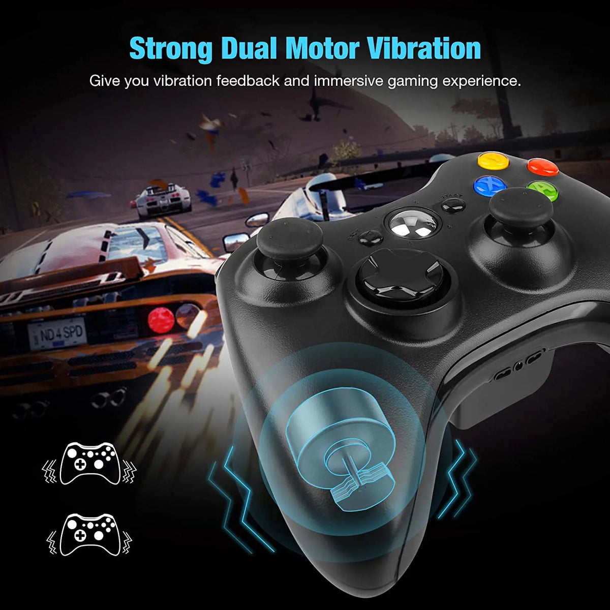 Wireless For Xbox 360 Controller Xbox 360 Slim/Elite/Winodow/PC Video Game Gamepad 6axis Joystick Dual Vibration 2.4G Gaming
