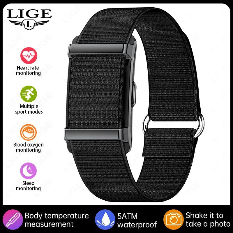 LIGE New No Screen Smart Bracelet Heart Rate Thermometer Men's Wristbands Waterproof Sports Fitness Men Women Smart Watch 2026