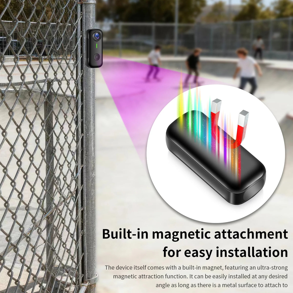 Mini Magnetic Thumb Action Cam 120° Wide Angle Smart Anti Shake For Bike Vlog Motorcycle Daily School Recording And Cycling