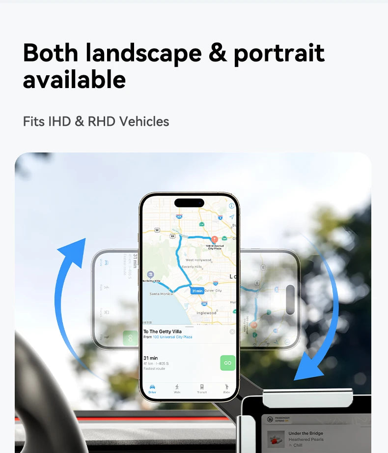 YZ Magnetic Car Phone Holder for Tesla Model YL Y 3 Car Display Screen Side 360 Degree Rotation Car Mount for all iPhone 17 18