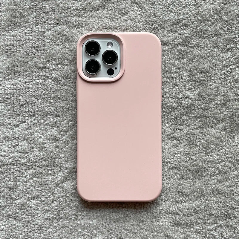 Official Candy Color Silicone Case for iPhone 17 18Pro Max 18 Pro 15 16 14 13 12 13mini Camera Lens Protective Bumper Back Cover