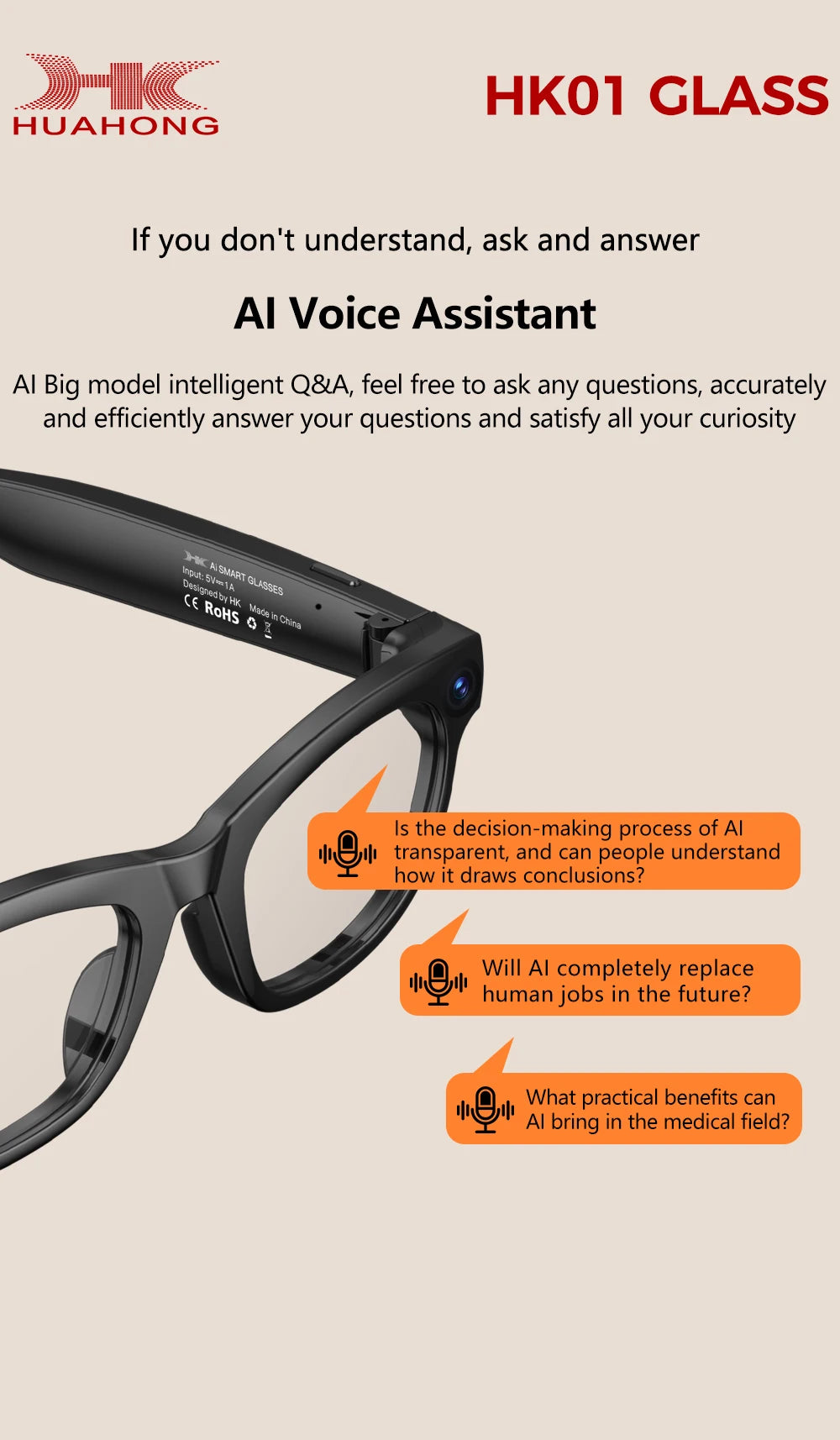 2026 Business Smart Glasses 13MP Camera AI Voice Assistant, Real-Time Translation, Meeting Notes, Live Streaming, Open-Ear Audio