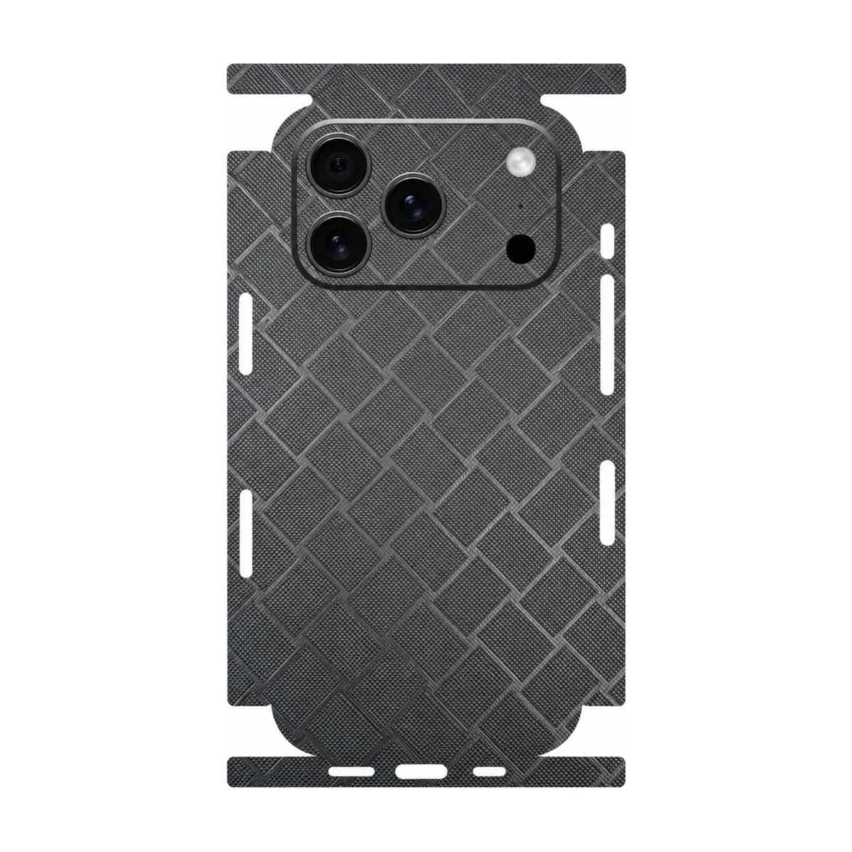 Full Wrap Faux Leather 3D Embossed Back Skin for iPhone 17 16 15 14 13 Pro Max Anti Scratch Rear Protective Film Sticker