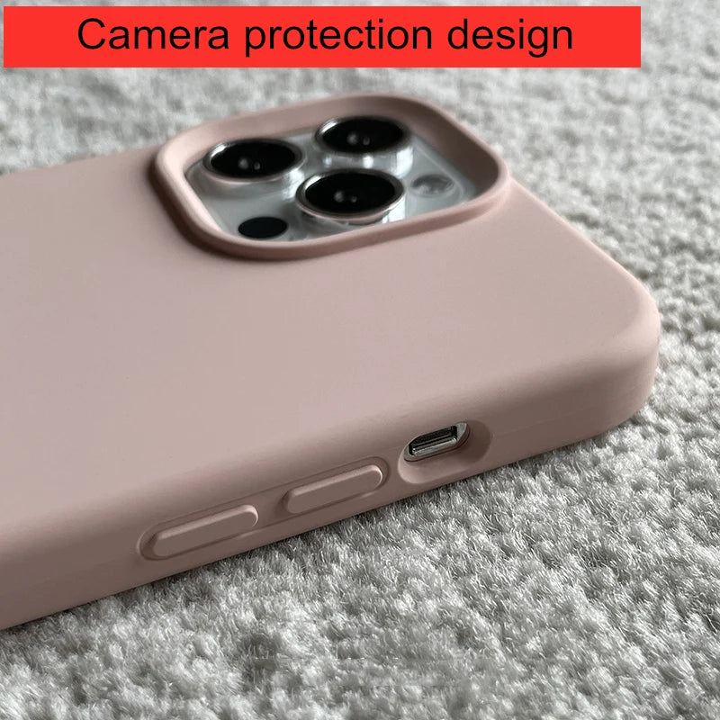 Official Candy Color Silicone Case for iPhone 17 18Pro Max 18 Pro 15 16 14 13 12 13mini Camera Lens Protective Bumper Back Cover