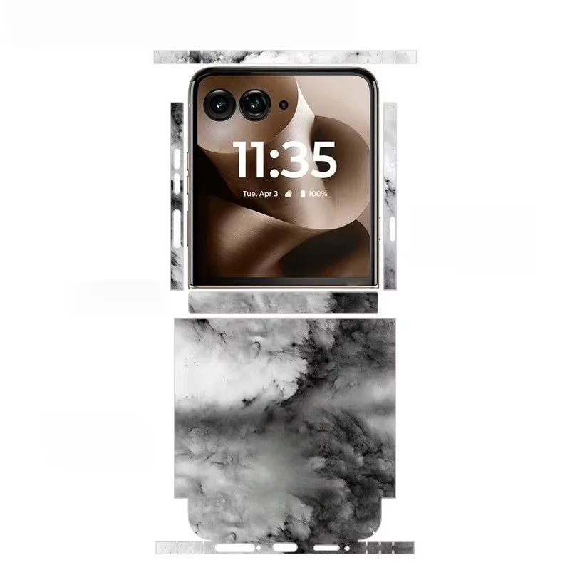 Colorful Anti-Scratch Phone Skin For Motorola Razr60 40 50 Ultra Back + Hinge Decal Matte Film For Moto Razr 40 50 Decal Sticker
